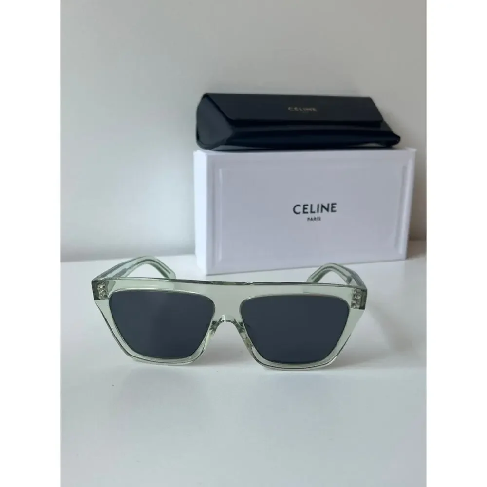 NEW Celine CL40256I Transparent Green Sunglasses